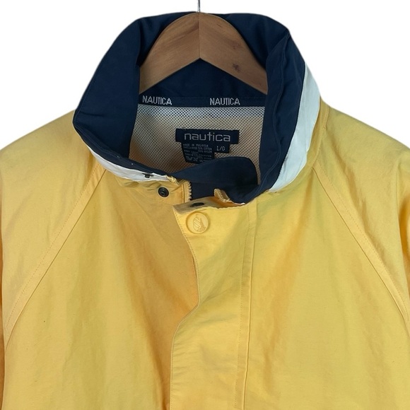 B19 Vintage Mens Nautica Brand Full Zip Nylon Rain Jacket L - Picture 2 of 4